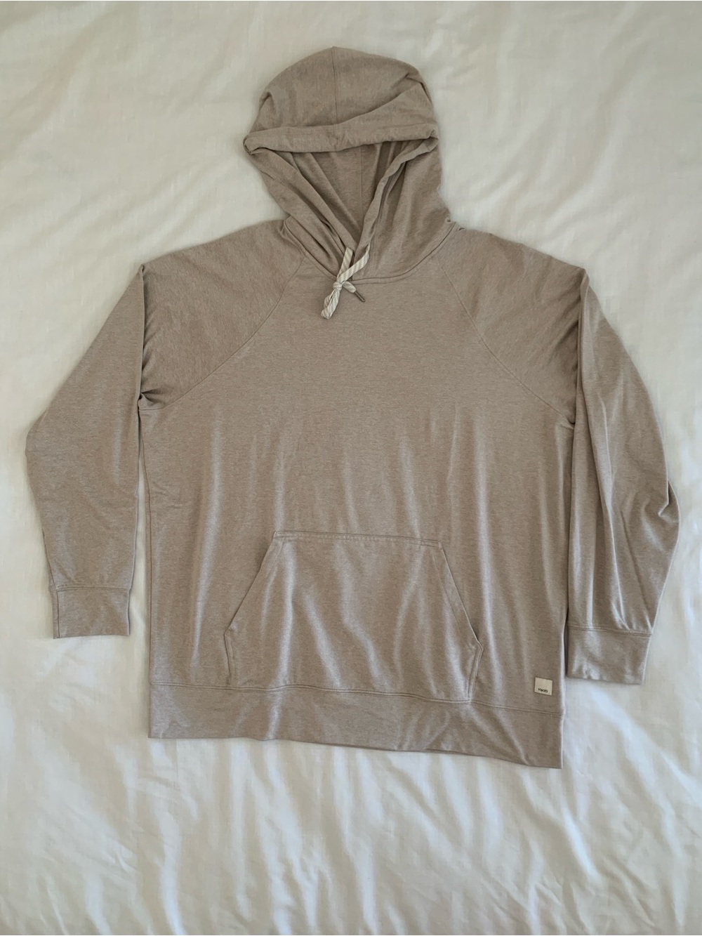 Vuori Halo Oversized Hoodie DreamKnit Pullover Tan Size S EUC VW279
